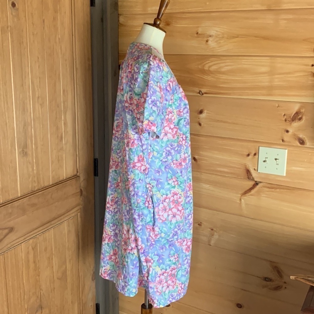 Vintage Morning News floral print house coat Size large - Picture 2 of 10
